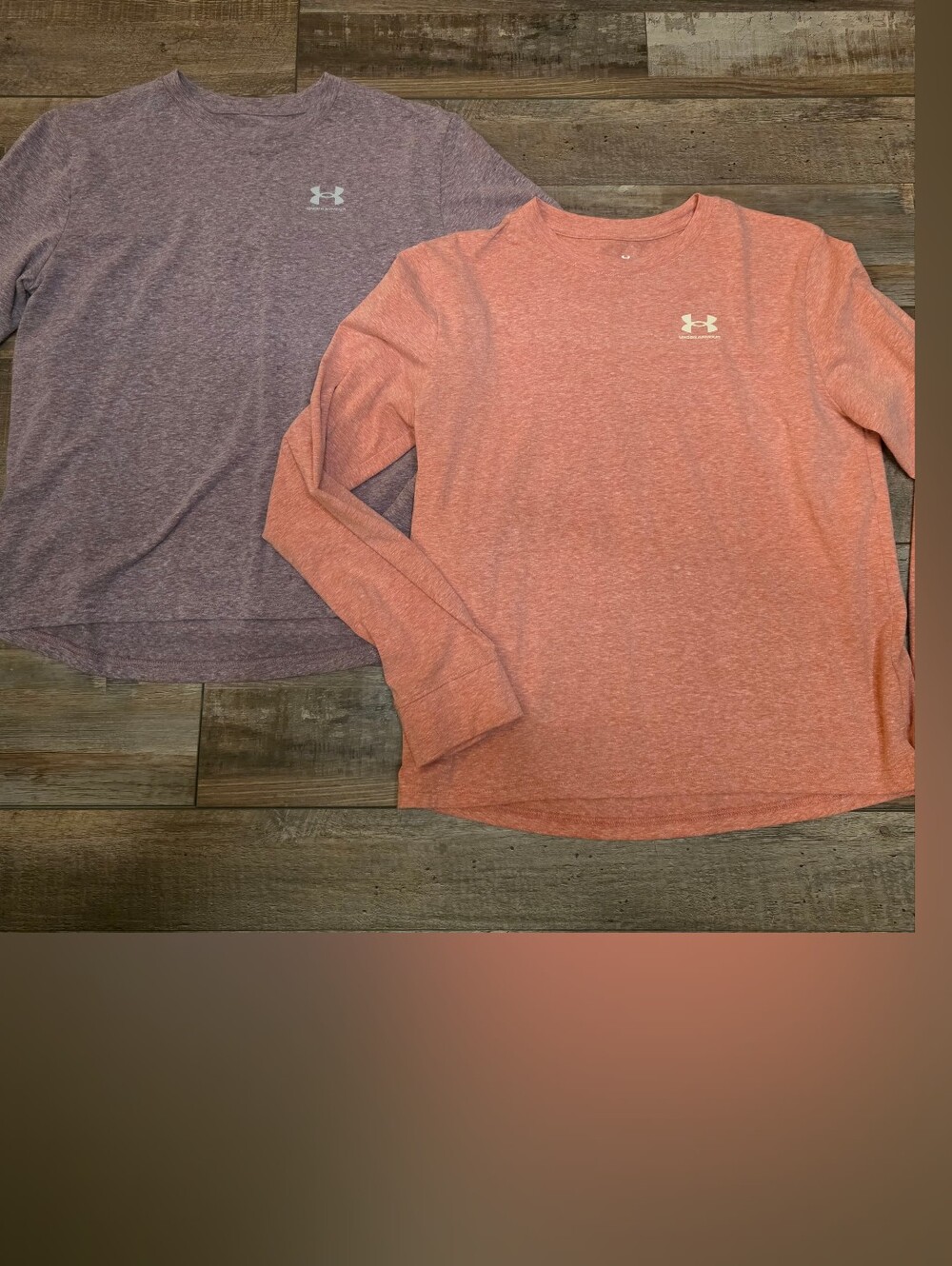 Two (2) Under Armour YL Tops